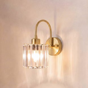 Opviq Wandlamp Yakops, goudkleurig, Ø 13 cm, glas/metaal, E14