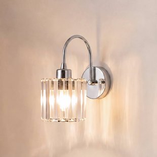 Opviq Wandlamp Yakops, chroomkleurig, Ø 13 cm, glas/metaal, E14