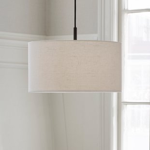 Zachte hanglamp, Ø 44 cm, wit/brons, linnen - Belid Soft - Woonkamer - Scandinavisch - Stof - Met lampenkap