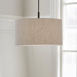 Zachte hanglamp, Ø 44 cm, naturel/brons, linnen - Belid Soft - Woonkamer - Scandinavisch - Stof - Met lampenkap
