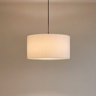 Zachte hanglamp, Ø 60 cm, wit/brons, linnen, 3-lamps - Belid Soft - Woonkamer - Scandinavisch - Stof - Met lampenkap