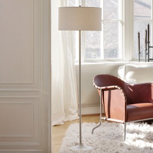 Soft vloerlamp, wit/zandkleurig, hoogte 149,5 cm, linnen - Belid - Slaapkamer - Scandinavisch - Stof - Met lampenkap