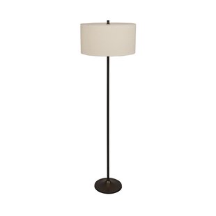 Soft vloerlamp, wit/brons, hoogte 149,5 cm, linnen - Belid - Slaapkamer - Scandinavisch - Stof - Met lampenkap