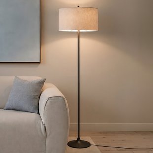 Soft vloerlamp, naturel/brons, hoogte 149,5 cm, linnen - Belid - Slaapkamer - Scandinavisch - Stof - Met lampenkap