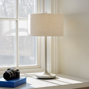 Soft tafellamp, wit/zandkleurig, hoogte 64 cm, linnen - Belid - Slaapkamer - Scandinavisch - Stof - Met lampenkap