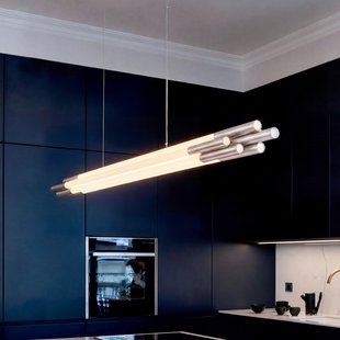 ORG LED hanglamp, lengte 200 cm, nikkelkleurig - DCW - Eetkamer - Designer - Aluminium