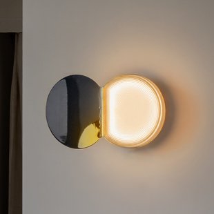 Poudrier LED wandlamp, glas/staal, 2400 K - DCW