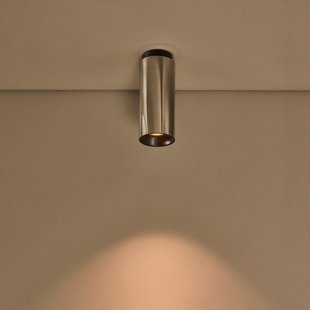 Tobo plafondlamp, diagonaal verstelbaar, Ø 8,5 cm, nikkel - DCW - Gang / Hal - Designer - Metaal