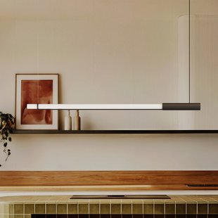 In Fine LED hanglamp, donkergrijs, lengte 160 cm - DCW - Designer - Aluminium