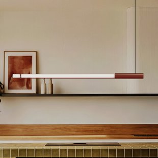 In Fine LED hanglamp, rood, lengte 160 cm - DCW - Designer - Aluminium
