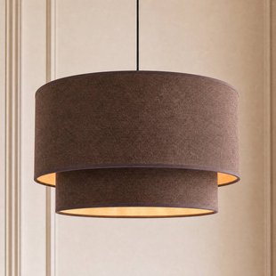 Duolla Hanglamp Boho, bruin/goud, Ø 45 cm, textiel, E27