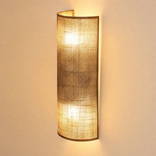 Duolla Wandlamp Nature, jute, hoogte 40 cm, textiel, up/down