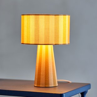 Emmie tafellamp, geel, linnen, hoogte 30 cm - Bloomingville - Slaapkamer - Scandinavisch - Stof - Met lampenkap