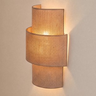 Duolla Wandlamp Nature, jute, hoogte 41 cm, textiel, licht naar boven/beneden