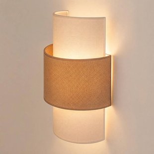 Duolla Wandlamp Nature, crème/jute, hoogte 41 cm, textiel, naar boven/naar beneden