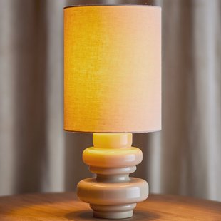 Fabiola tafellamp, crèmekleurig, glas, hoogte 51 cm - Bloomingville - Slaapkamer - Scandinavisch - Met lampenkap