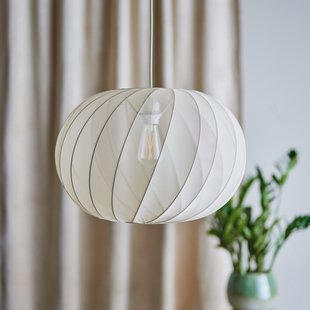 Piola hanglamp, crème, polyester, Ø 50 cm - Bloomingville - Eetkamer - Scandinavisch - Stof - 1 lamp