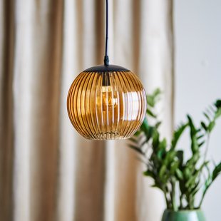 Sybia hanglamp, bruin, glas, Ø 23 cm - Bloomingville - Eetkamer - Scandinavisch - Bol