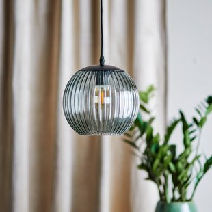 Sybia hanglamp, grijs, glas, Ø 23 cm - Bloomingville - Eetkamer - Scandinavisch - Bol