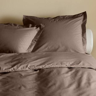 Studio LIVIT percale katoenen 1-persoons dekbedovertrek 140x200 cm - donkerbruin