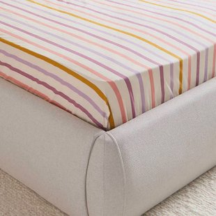 NOUS Living katoenen gestreepte hoeslaken (tot 25 cm) - meerkleurig