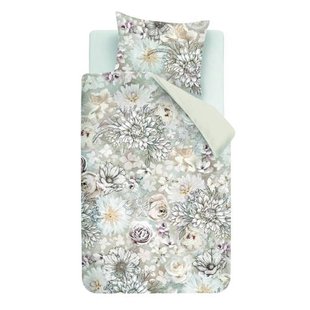 Riviera Maison velours gebloemd 1-persoons dekbedovertrek 140x220 cm - zand
