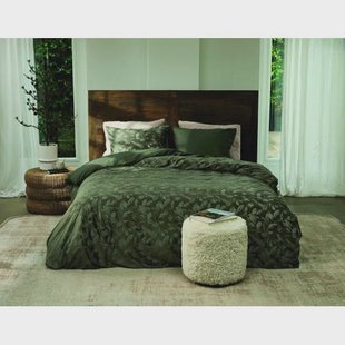 Riviera Maison velours 1-persoons dekbedovertrek 140x220 cm - olijfgroen