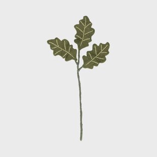 Tak met eikenblad, vilt, groen, 28 cm
