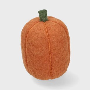 Pompoen langwerpig, vilt, oranje, 9 cm