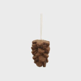 Hanger dennenappel, vilt, bruin