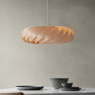 Tom Rossau hanglamp TR5, Ø 60 cm, naturel, berkenhout