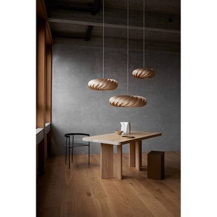 Tom Rossau hanglamp TR5, Ø 40 cm, naturel, berkenhout