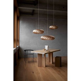 Tom Rossau hanglamp TR5, Ø 80 cm, naturel, berkenhout