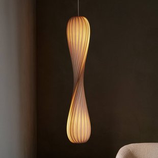 Tom Rossau hanglamp TR7, berkenhout, 145 cm hoog, E27