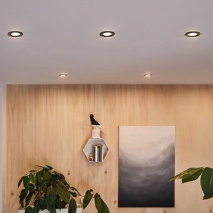 Calla zwart, aan/uit, draaibaar, 4.000 K, 9 cm, set van 10 - Paulmann - Badkamer - Modern - Kunststof - Rond