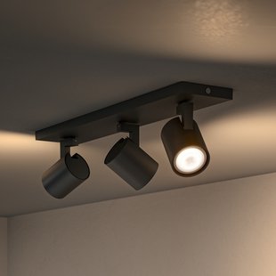 Runner Spot zwart, 3-lamps, GU10-dimmer - Philips Hue Philips Hue Runner - Woonkamer - Modern - Aluminium - Meerdere lampen
