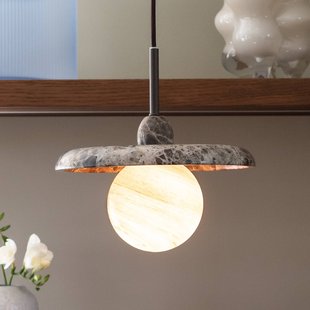 IT´S ABOUT ROMI IT'S ABOUT ROMI hanglamp Tivoli, Ø 25 cm, bruin, travertijn