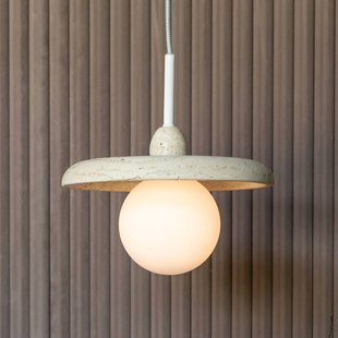 IT´S ABOUT ROMI IT'S ABOUT ROMI hanglamp Tivoli, Ø 25 cm, wit, travertijn