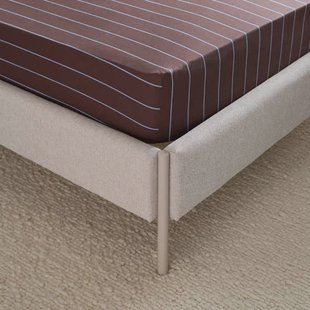 NOUS Living katoenen gestreept hoeslaken (tot 25 cm) - donkerbruin/blauw