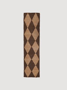 Handgeweven laagpolige jute loper Effie Diamond