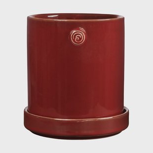 ERNST Ernst pot met schotel Rood, Ø10x11 cm