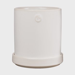 ERNST Ernst pot met schotel Wit, Ø10x11 cm