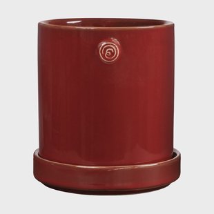 ERNST Ernst pot met schotel Rood, Ø13x13 cm