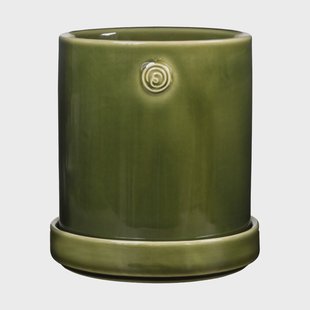 ERNST Ernst pot met schotel Groen, Ø13x13 cm