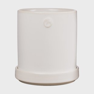ERNST Ernst pot met schotel Wit, Ø13x13 cm