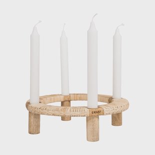ERNST Ernst ronde kandelaar 4 kaarsen Licht hout