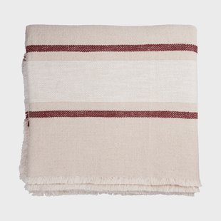 ERNST Ernst tafelkleed Naturel-wit-rood, 145x300 cm