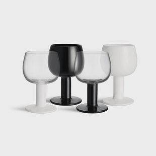 Kosta Boda Fars glas Wit-zwart, 4-pack