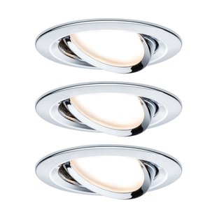 Nova Coin 3-voudige spot, rond, zwenkbaar, chroom - Paulmann - Gang / Hal - Modern - Metaal - 1 lamp