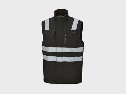 PARKSIDE PERFORMANCE Heren softshell bodywarmer, reflecterend (Zwart, M)